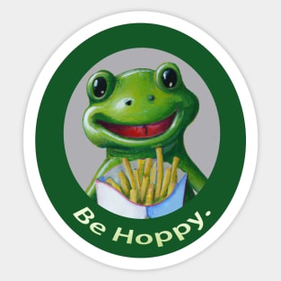 Fry Loving Frog - Be Hoppy Sticker